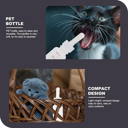 3Pcs Portable Small Pet Nursing Bottles with Scale Feeding Design for Puppies Kittens and Newborn Small Animals Lightweight and Compact Milk Feeders with Pointed Nipples