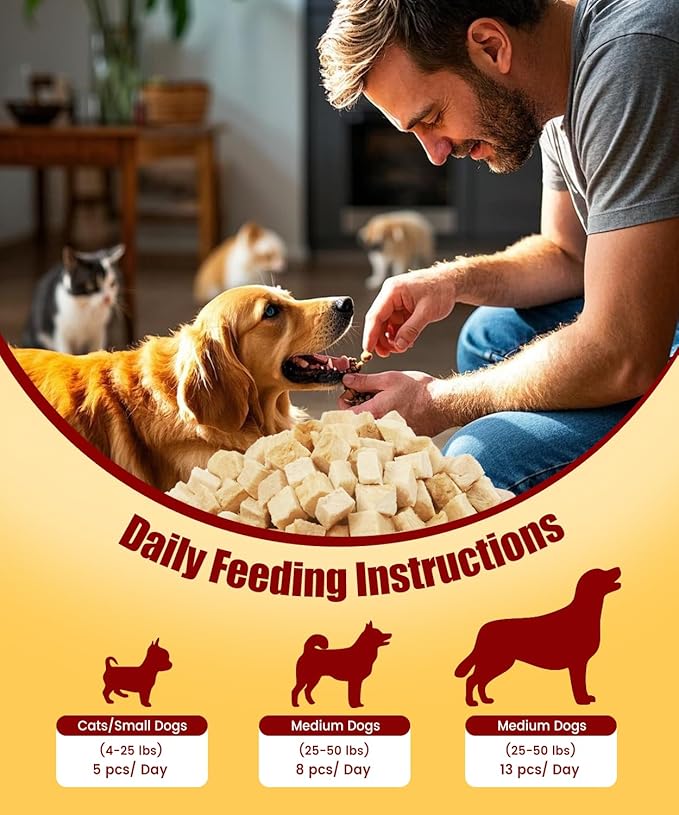 Freeze Dried Chicken Dog Treats Cat Treats, Single Ingredient Raw Chicken PetTreats, Training Treats, Food Meal Topper, Rawhide Free Freeze Dried Chicken High Protein, 5.6oz