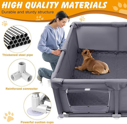 Whelping Box for Dogs and Puppies, 48×48×18 in Whelping Supplies with Waterproof Whelping Pad for Medium Small Dogs