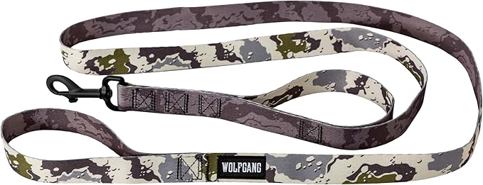 Wolfgang Heavy Duty Dog Leash, Pull-Tested for Walking & Training, Hideout Print, Large