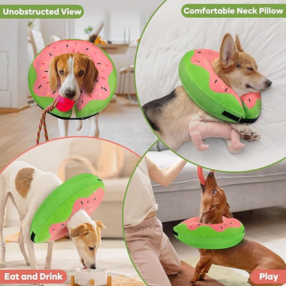 Gimars Inflatable Dog Cone Alternative Dog Donut Collar After Surgery, Soft Dog Neck Pillow Recovery Cone Collar, E Collar and Elizabethan Collar Alternative for Small and Medium Dogs