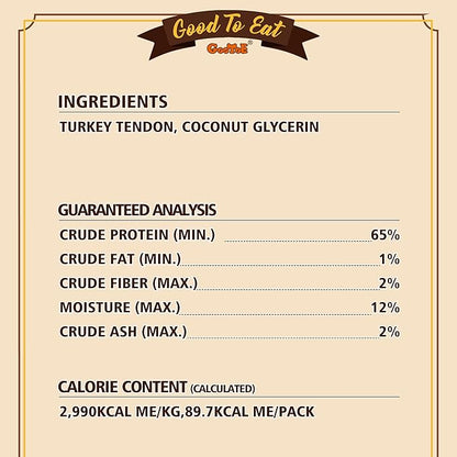 Gootoe Turkey Tendons for Dogs –All-Natural, Hypoallergenic Dog Treats, Rawhide Alternative, Long Lasting Puppy Chews, Healthy Dog Treats for Medium Breeds, Stick (M), 6 Count Pack