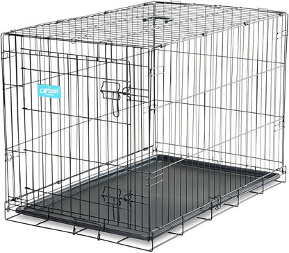 Carlson Pet Products Single Door Metal Dog Crate, Intermediate 36" Dog Crate for Medium to Large Dogs, Foldable Collapsible Dog Kennel with Removable Tray, Portable Wire Dog Cage for Training & Travel