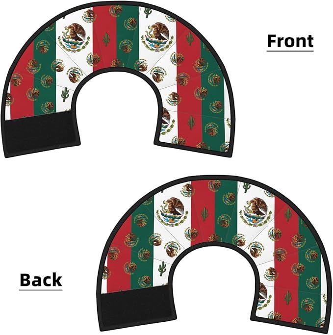Durable Pet Recovery Neck Collar Mexican Flag, Soft Dog Cones for Large Medium Small Dogs, Adjustable and Protective, Stop Licking