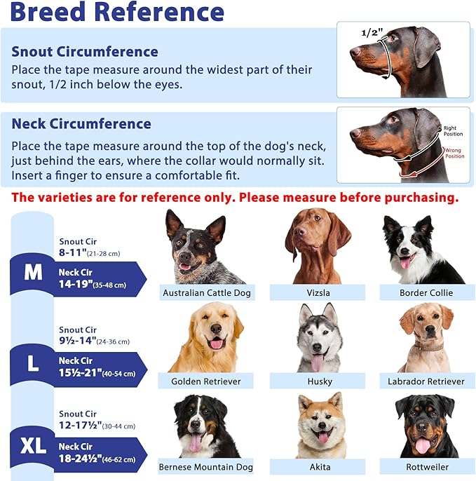 BARKLESS Soft Dog Head Collar, Patented Padded No Pull Head Halter, Training Nose Leash with Safety Link for Medium Large Dogs, Adjustable Muzzle Leash, Easy Control for Walking(Blue, XL)