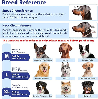 BARKLESS Soft Dog Head Collar, Patented Padded No Pull Head Halter, Training Nose Leash with Safety Link for Medium Large Dogs, Adjustable Muzzle Leash, Easy Control for Walking(Blue, L)