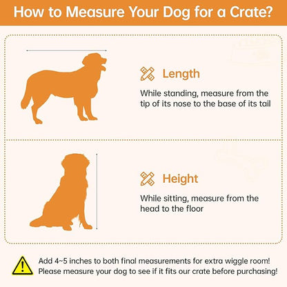 Dog Crate Furniture with Removable Divider & 4 Storage Drawers - 71" Large Wooden Dog Kennel Indoor End Table for 2 Dogs, Multi-Functional Dog Cage Furniture for Medium & Large Dogs