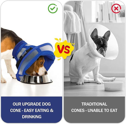 Dora Bridal Dog Cone Collar for Extra Large Dogs After Surgery, Soft Comfy Recovery Pet Cone Alternative, Adjustable Elizabethan Collar for Dogs to Stop Licking, Blue,XL
