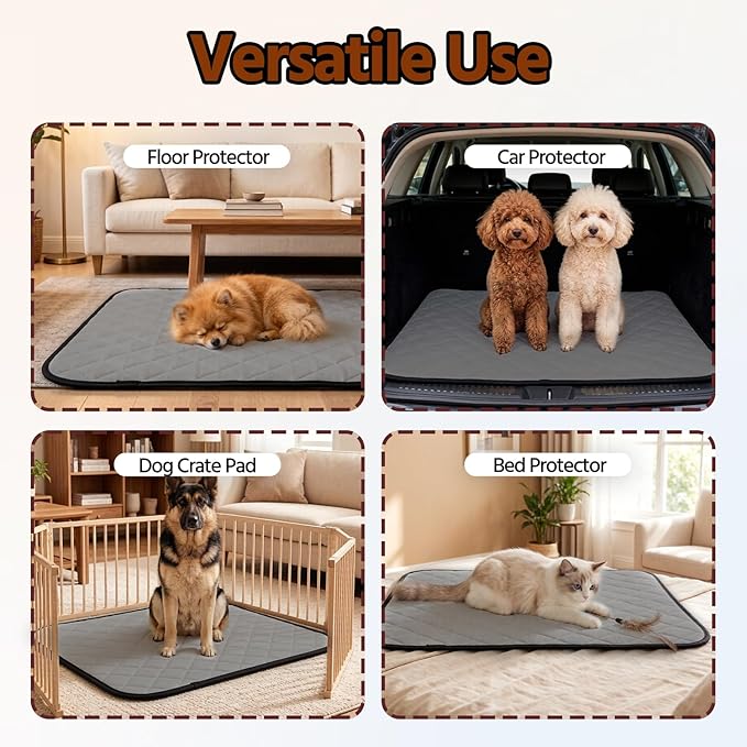 Washable Pee Pads for Dogs,Waterproof Dog Training Pads,Playpen Mat,Non-Slip Potty Pads,Super Absorbent Whelping Pads,Puppy Pad with Rounded Corn,Potty Pads (72x72(1 Pack))