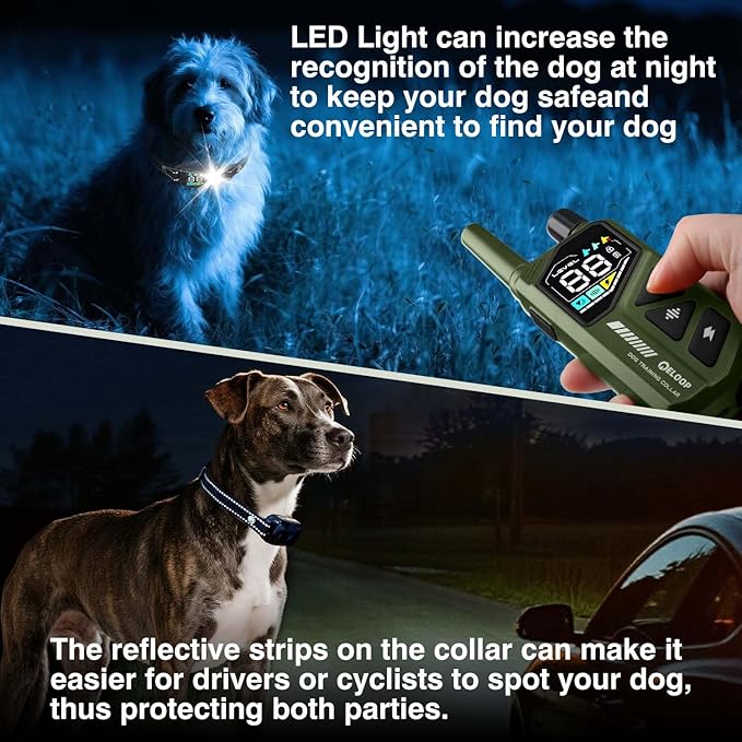 2-in-1 AI Anti-misoperation Smart Dog Bark Collar, Dog Training Collar with 3300FT Remote, IPX7 Waterproof Automatic Anti-Barking Device for 1 Dog with Beep, Vibration, Safe Shock Modes