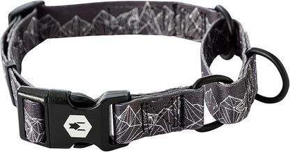 Wolfgang Heavy Duty Martingale Dog Collar with Quick Release Nylon Buckle for Walking & Training, WolfMountain Print, Large