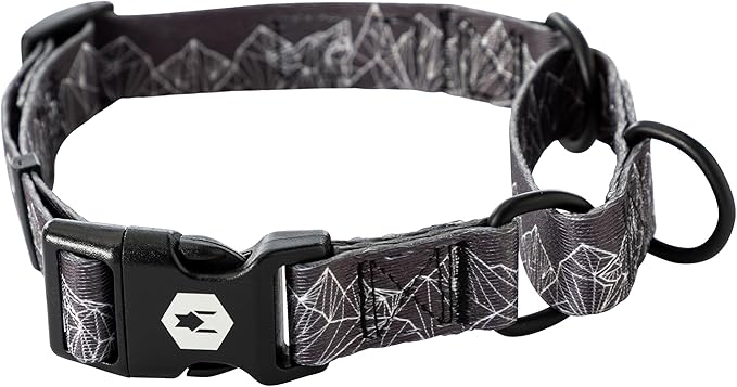 Wolfgang Heavy Duty Martingale Dog Collar with Quick Release Nylon Buckle for Walking & Training, WolfMountain Print, Extra Large