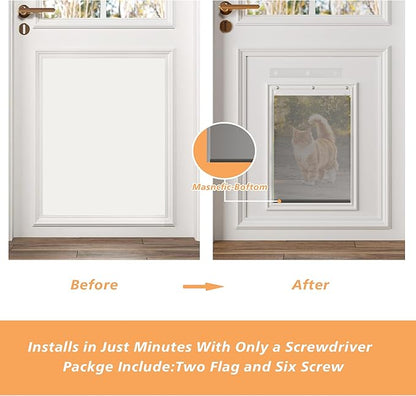 MIAOTONG 2 Pack Dog Door Replacement Flaps with Screw, Small Doggie Door Replacement Flaps Compatible with PetSafe Freedom PAC11-11037, Flexible and Durable, 8 7/8'' × 5 1/8'', for Small Dog and Cat