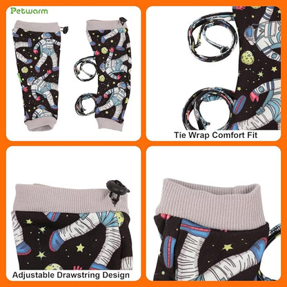 PetWarm Dog Recovery Sleeve 4pcs Set, Dog Leg Sleeve, Ideal for Comfort and Support During Pet Recovery, Suitable for Active or Support Recoverying Pet Use, Grey, L