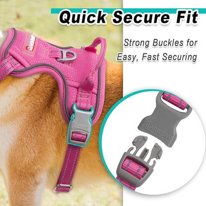 BARKBAY Dog Harness No Pull Mesh for Small Dogs - Adjustable, Reflective, Comfortable, No Choke, Heavy-Duty - Perfect for Outdoor Training, Walking, and Hiking - Strong & Durable - S & Pink Mesh