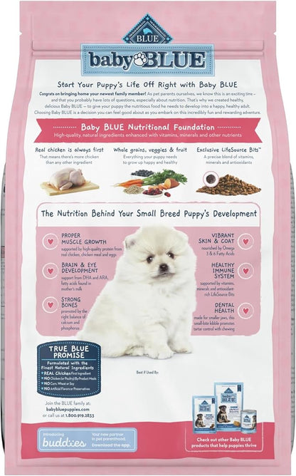 Blue Buffalo Dog Food, Chicken, Puppy, Small Breed | Healthy Growth Formula | With DHA | Oatmeal Recipe | 4-lb Bag Pack of 2