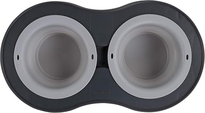 Dexas Pets Double Elevated Pet Feeder, Light Gray, Large/2.5 Cup Capacity Bowls (PW110432429)