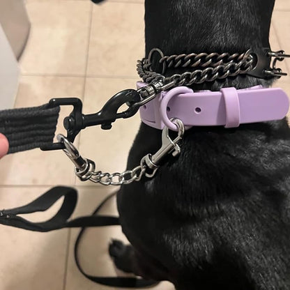 Safety Clip Metal Double Ended Backup Dog Collar Clip for Prong Harness Connector (Medium)