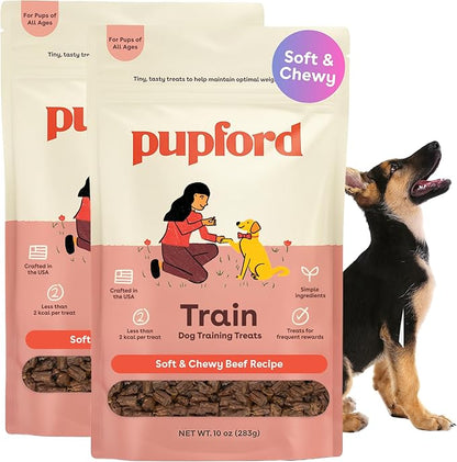 Pupford Soft & Chewy Training Treats for Dogs & Puppies (Beef, 10 oz, 2 Pack)