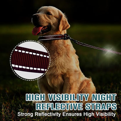 Dog Collar for Medium Small Large Dogs Reflective with Leash,Collar and Leash for Dogs,Soft Neoprene Padded 2 Pack(Red,XS)