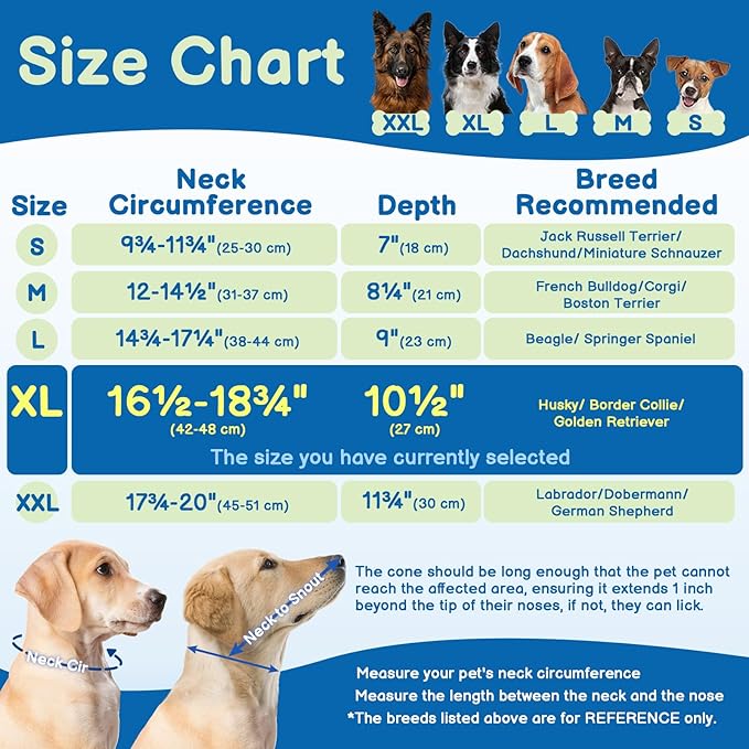BARKLESS Soft Dog Cone, Soft Cone for Large Dogs to Stop Licking Biting Wounds, Breathable Surgical E Collar for After Surgery, Adjustable Elizabethan Collar for Neuter Incision Care