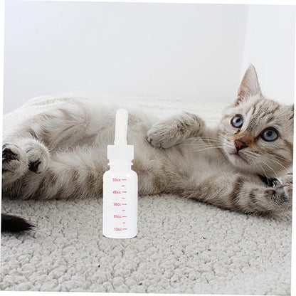 SUPVOX 3Pcs Small Baby Milk Bottle Set Plastic Nurser Bottles Scale Feeding for Kittens Puppies and Small Animals