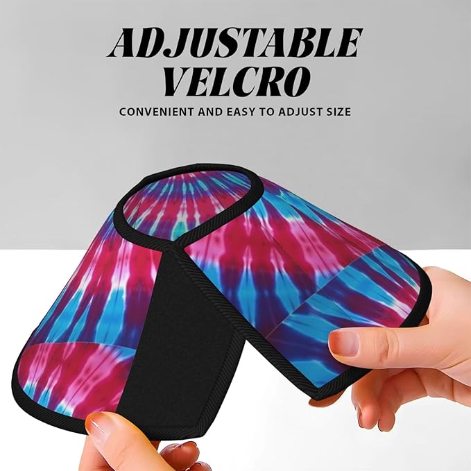 Adjustable Pet Cone for Small Dogs Tie Dye, Lightweight Elizabethan Collar for Cats, Puppies, and Dogs After Surgery, Prevent Licking