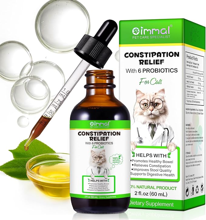 VOSIFSDIY Cat Constipation Relief, Liquid Drops Supports Laxative Relief, Cat Herbal Supplements, Stool Softener Laxative Constipation Relief, Chicken Flavour- 60ml / 2 fl.oz