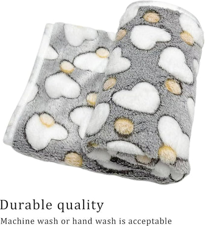 1 Pack 3 Blankets Super Soft Fluffy Premium Fleece Pet Blanket Flannel Paw Printed Throw for Dog Puppy Cat (Large 41x31'', Star, Bone, Love)