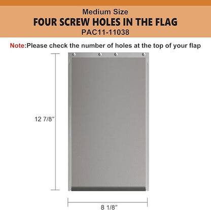 Dog Door Replacement Flaps with Screw, Medium Pet Door Replacement Flap Compatible with PetSafe Freedom PAC11-11038, Weather-Proof & No Warped for Medium Dogs, Cat Doggie Flaps,12 7/8'' × 8 1/8''