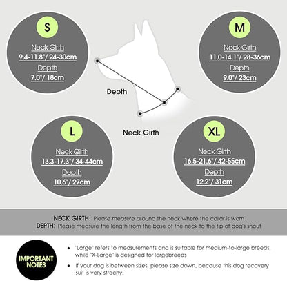 SUNFURA Soft Dog Cone, Adjustable Dog Cone Collar Alternative for Large Dogs, Comfy Pet Cones for Dogs to Stop Licking, Protective E-Collar After Surgery for Wound Healing, Blue XL