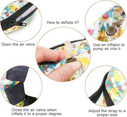Protective Inflatable Collar for Dogs and Cats - Soft Pet Recovery Collar Does Not Block Vision, Prevents Pets from Touching Stitches, Wounds and Rashes (Floral - 2, Neck 13" - 17")