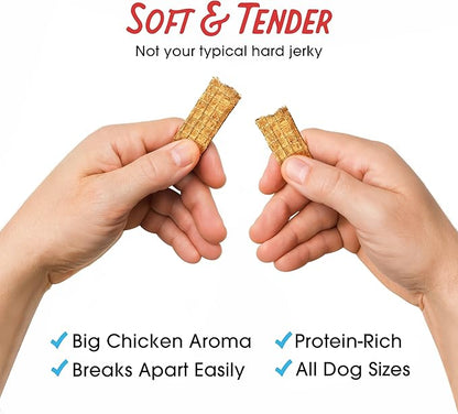 Farmland Traditions Dogs Love Chicken Jerky Dog Treats, Premium Two-Ingredient Dog Jerky with USA-Raised Chicken & No Antibiotics Ever, 3 Pound (Pack of 1) Bag.