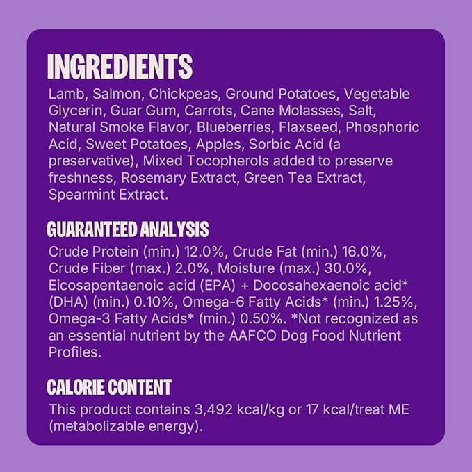 Wellness Puppy Treats, Natural, Training Treat, Grain Free, Soft Lamb & Salmon (3 Ounce Bag)