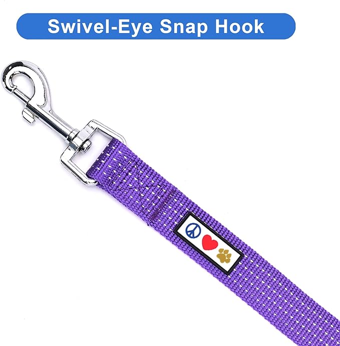 Pawtitas Purple Dog Leash 6 ft XS/S Reflective Durable Lightweight Dog Lead for Small Dogs and Puppies