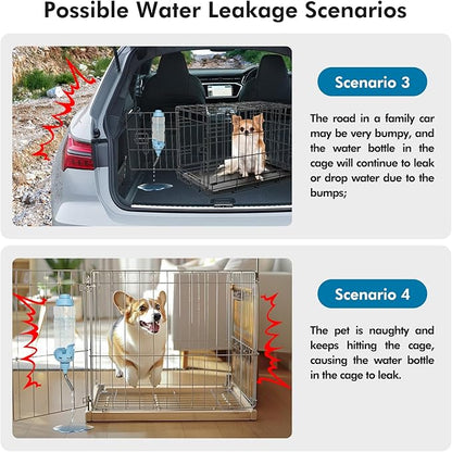 Vannon Dog Water Dispenser for Cage, 34oz Auto Feeding Crate Water Bottle for Dogs, Cats & Rabbits, Pet Nozzle Diameter: 12mm, BPA Free, Blue