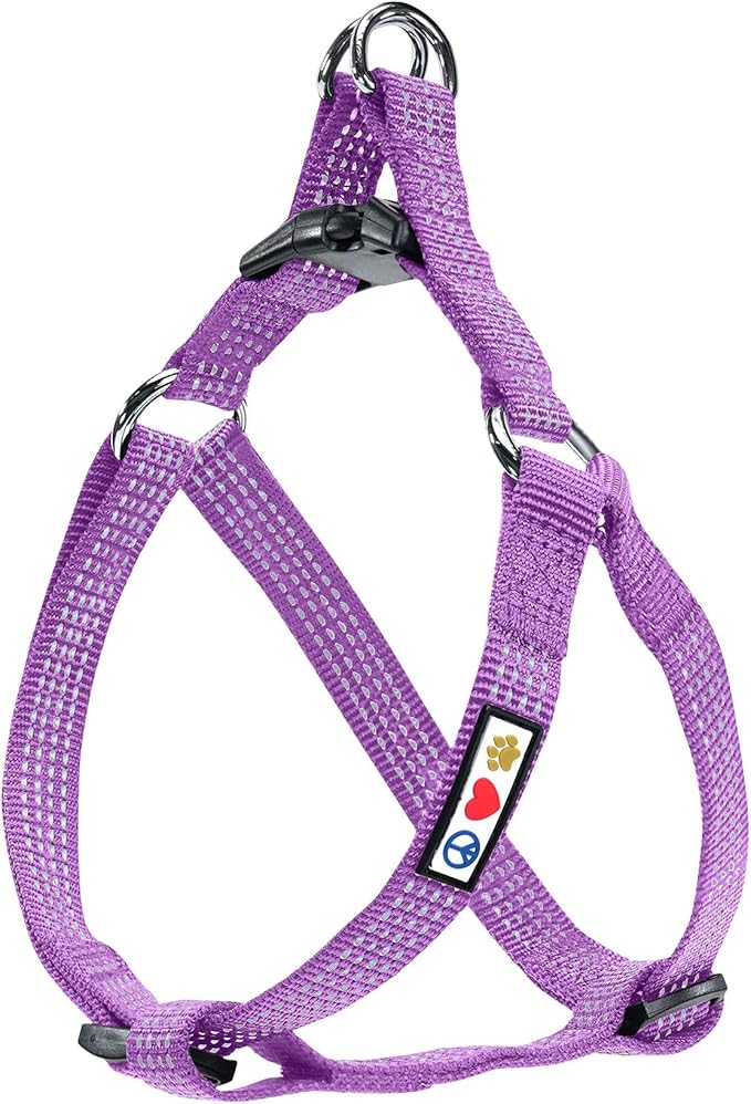 Pawtitas Reflective Step-in Dog Harness – Adjustable No-Pull Vest for Puppies to Seniors, Safe & Comfortable, S Orchid