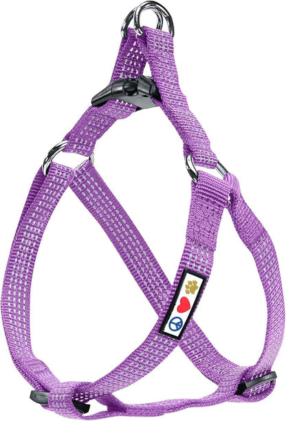 Pawtitas Reflective Step-in Dog Harness – Adjustable No-Pull Vest for Puppies to Seniors, Safe & Comfortable, XS Orchid