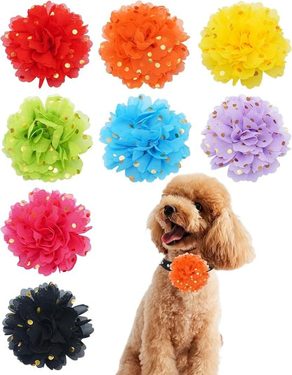 PET SHOW Small Dog Collar Charms Bowties for Cats Rabbits Slide on Puppies Medium Dog Collars Attachment Flower Bows Pet Bowknot Valentines Grooming Costumes Accessories