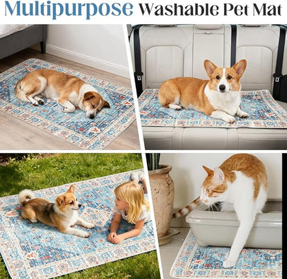 Washable Pee Pads for Dogs 2 Pack Reusable Puppy Training Pads 72"x72" Super Absorbent Waterproof Dog Training Pads, Non-Slip Potty Pads Whelping Pads Litter Mat Pet Supplies - Blue/Mix