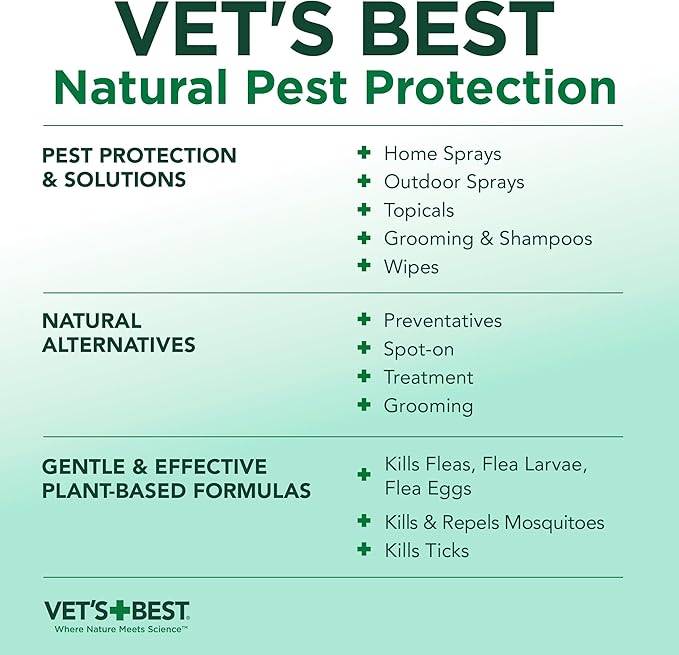 Vet's Best Natural Flea and Tick Collar for Dogs – Natural Repellent Collar with Plant-Based Ingredients – Flea and Tick Prevention and Treatment – Fits Small to Large Dogs – Up to 20” Neck Size