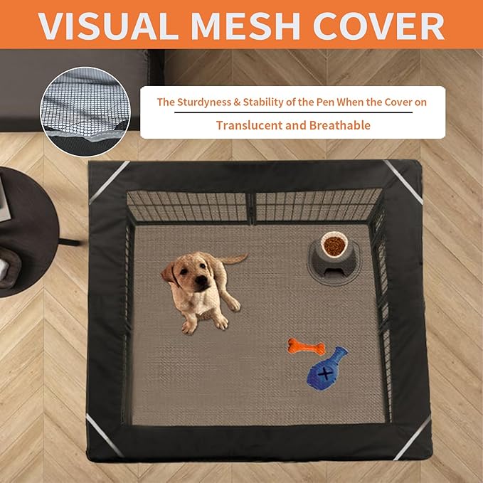 PJYuCien Square Top Cover - Fits 8 Panels 32 Inch Width Metal Dog Fence Dog Playpen (Note: Only PlayPen Top Cover, NO PLAYPEN)