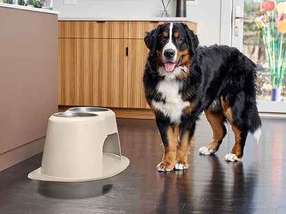 WeatherTech Double High Pet Feeding System - Elevated Dog/Cat Bowls - 12 inch High Tan (DHC6412TNTN)