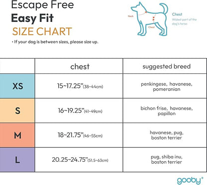 Gooby Escape Free Easy Fit Harness - Blue, Medium - No Pull Step-in Patented Small Dog Harness with Quick Release Buckle - Perfect On The Go No Pull Harness for Small Dogs or Medium Dog Harness