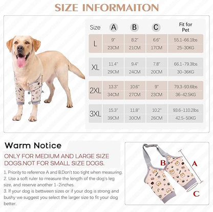 ROZKITCH Dog Surgery Leg Sleeve for Front Legs, Pet Prevent Licking Wound Elbow Knee Protector, Dog Leg Sleeve to Stop Licking Cone Collar Alternative for Sprain ACL CCL Arthritis Cute Dog 3XL