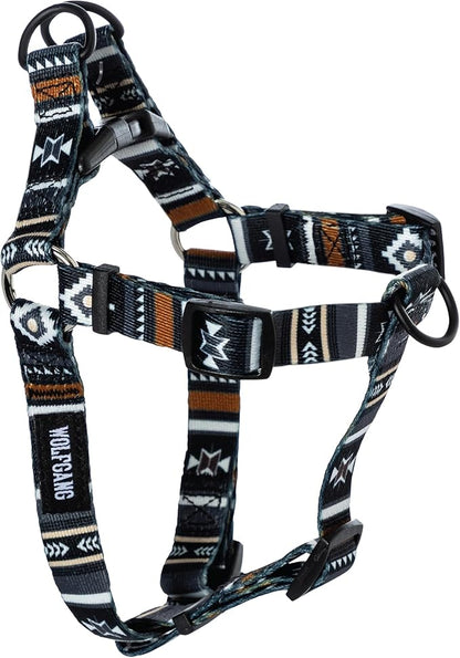 Wolfgang Heavy Duty Adjustable Dog Harness, Pull-Tested to Over 800 lbs for Walking & Training, NewMoon Print, Large