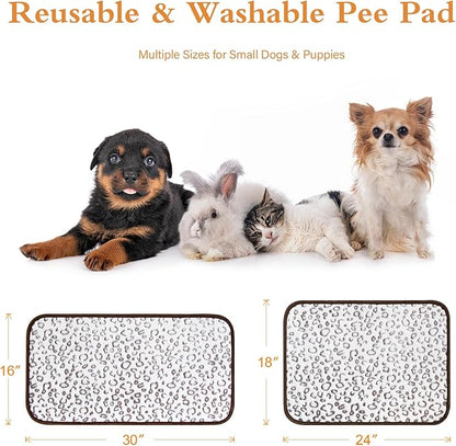 Qeils Reusable Puppy Pads, 2 Pack Washable Pee Pads for Dogs, Waterproof Non Slip Wee Wee pad, Absorbent and Leakproof Training Mats for Potty, Crate, Playpen, Bed, Sofa, 16"x 30"