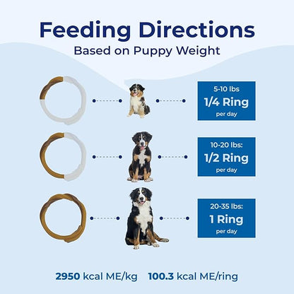 N-Bone Puppy Teething Rings Peanut Butter Flavor Dog Treat, 3 Count Bag, 3.6-oz