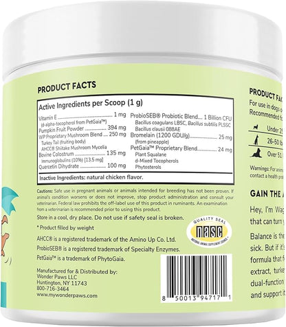 Premium Allergy & Immune Probiotics for Dogs – Allergy Relief, Itchy Skin Relief, Scratching, Digestion, Seasonal Allergies & Immune Support - Allergy Immune + Itch With Quercetin & Mushrooms - 2.12oz