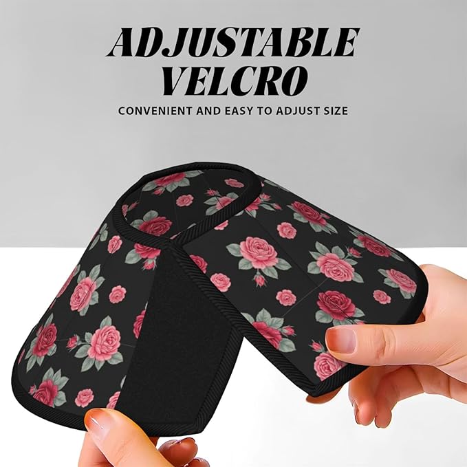 Anti-Bite and Anti-Lick Soft Dog Recovery Cone Collar, Adjustable for Large Medium Small Dogs, Breathable Elizabethan Collar, Rose Seamless Pattern Pink